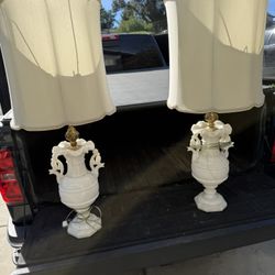 Vintage Solid Alabaster Lamps