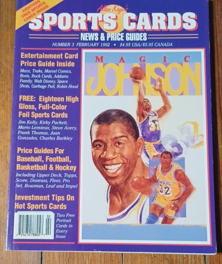 Magic Johnson Sportcard Price Guide 2 Uncut Sheet Cards 1992