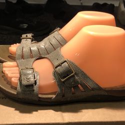 Chaco Birkenstock Stock a like Womens Granite Gray Leather Sandals Size W7