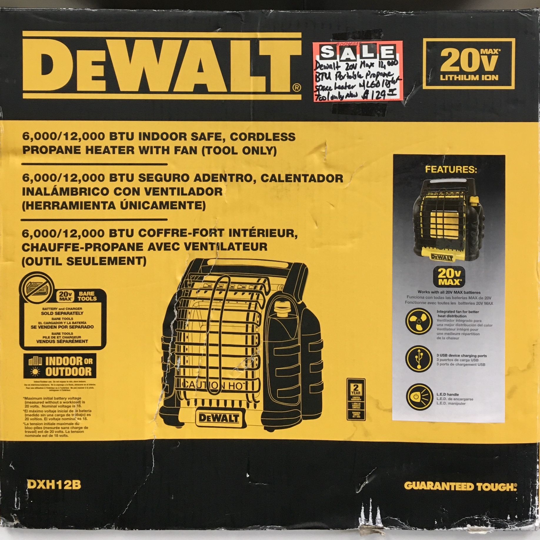 Dewalt 20V Max 12,000 BTU Portable Propane Space Heater W/ LED Light Tool  Only Brand New for Sale in Lindenhurst, NY OfferUp