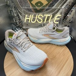 Brooks Glycerin 21 Womens Sz 8(B) Beige/Blue Running shoes