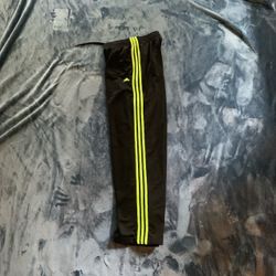 Adidas Trackpants Black And Neon Green Size Medium