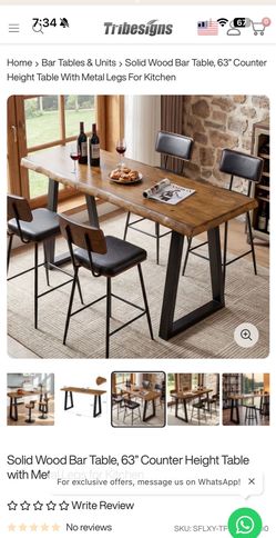 Solid wood bar table new in box
