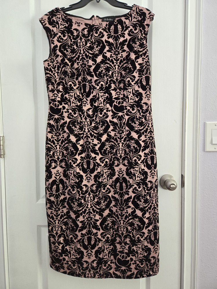 Dress Size 12. Pink And Black Velvet
