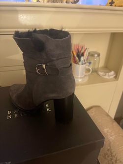 Grey suede boots