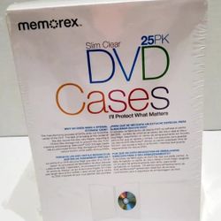 MEMOREX DVD Cases 25 Pack Slim Clear - DVD Cases - Memorex DVD Case NEW - SEALED