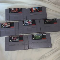 Lot Of 7 SNES Sports Games NBA Football Barkley