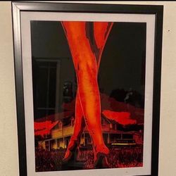 Custom Art Piece From The Horror Movie X with black frame