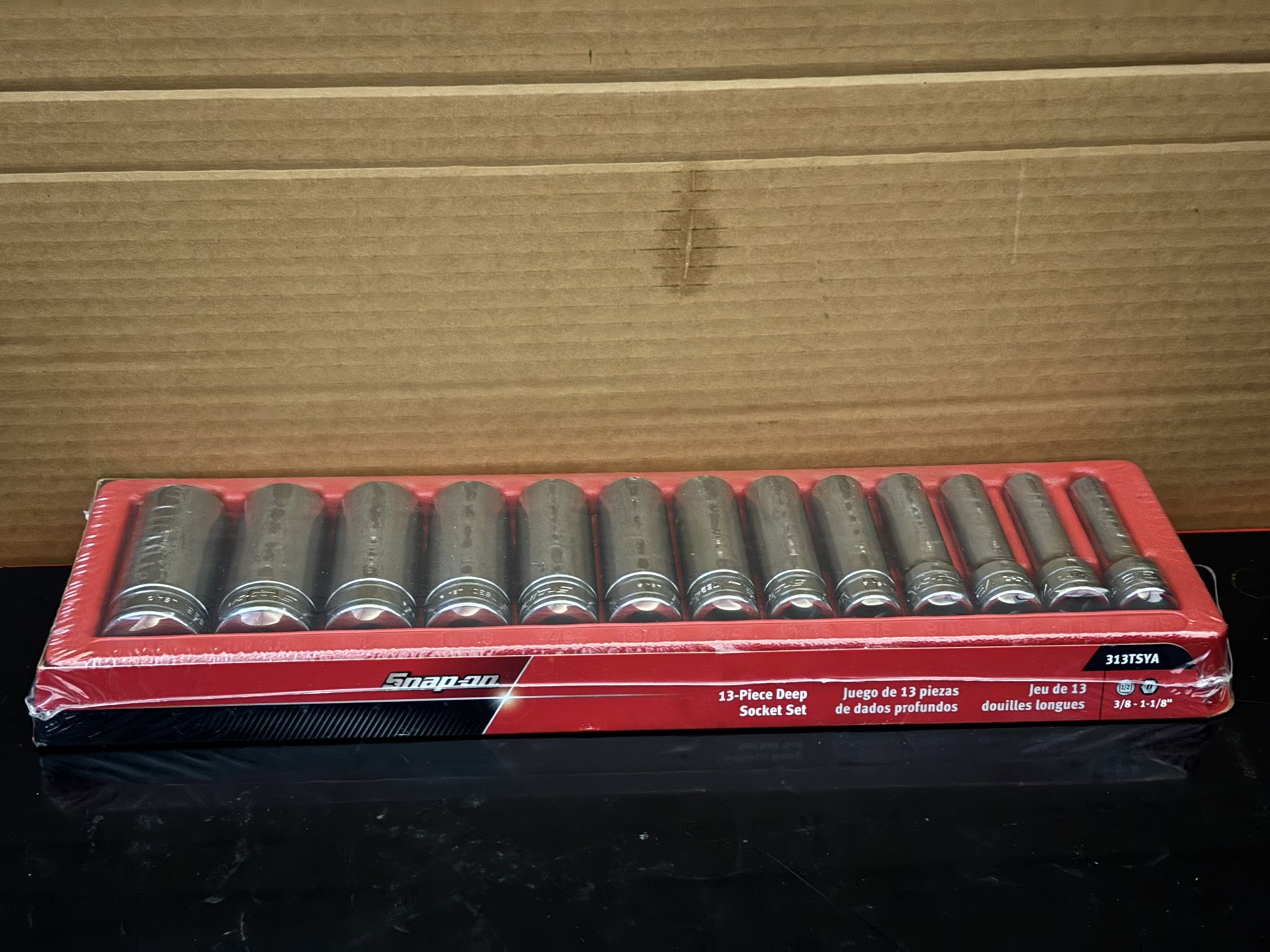 Snap-on Tools 13 pc 1/2" Drive 6-Point SAE Flank Drive® Deep Socket Set (3/8-1-1/8") New