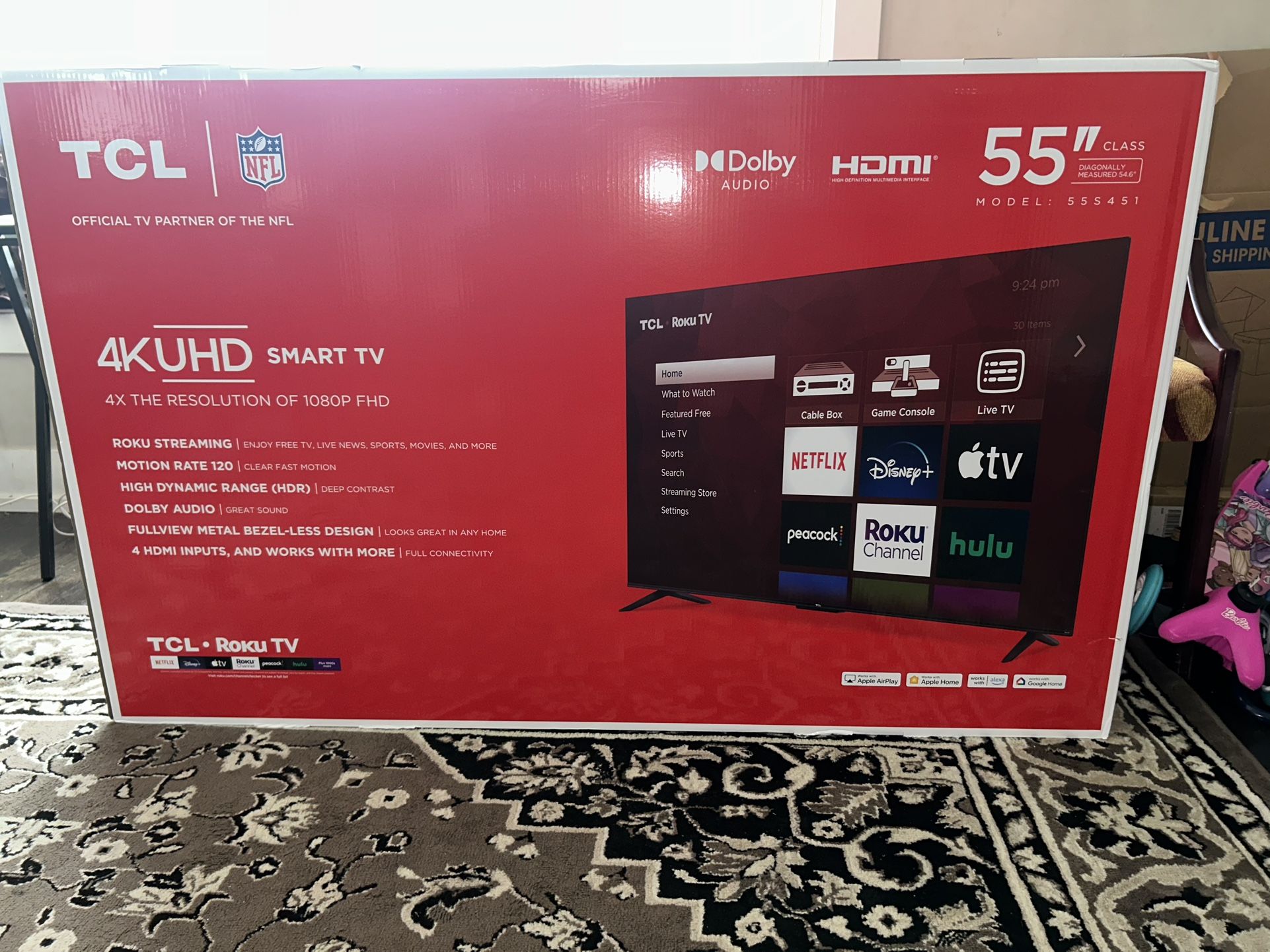 55” 4kUHD Smart Tv Roku