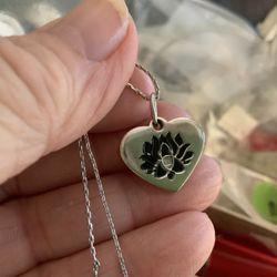 Lotus Peace Heart Neck;ace 