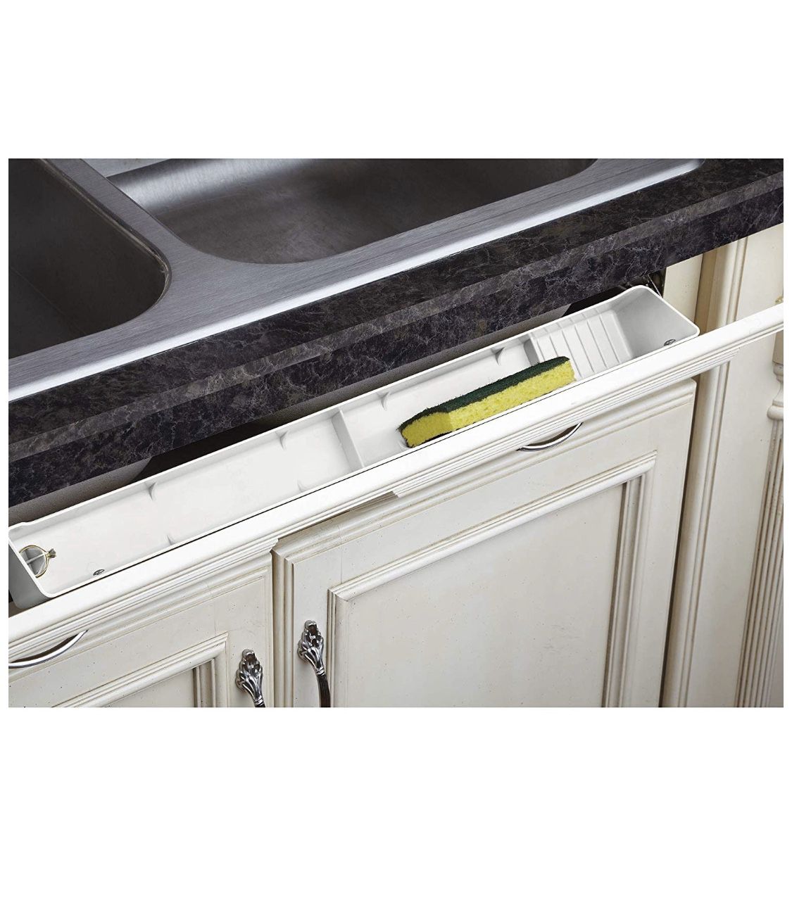 Rev-A-Shelf White Polymer Tip Out Tray for Kitchens, Laundry Rooms, or Vanity Cabinets