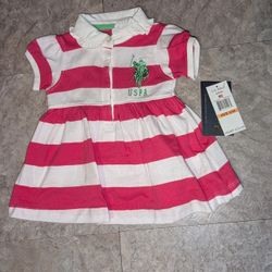 U. S. Polo Baby Girl Dress New 