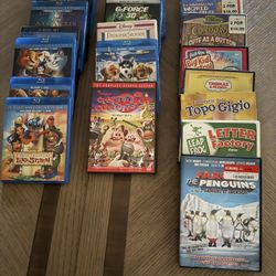 Several movie, CDs, DVDs, and gaming DVDs
