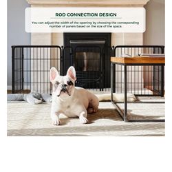 Dog Playpen Indoor - Pet Fence Puppy Exercise Pen for Yard Gate 6 Panel 24” Height Heavy Duty Crates with Doors Metal Dog Pen for Camping, RV, Outdoor