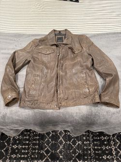Large Mauritius Leather Trucker Jacket
