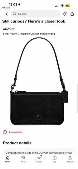 Coach Small Pouch Crossgrain Leather Shoulder Bag