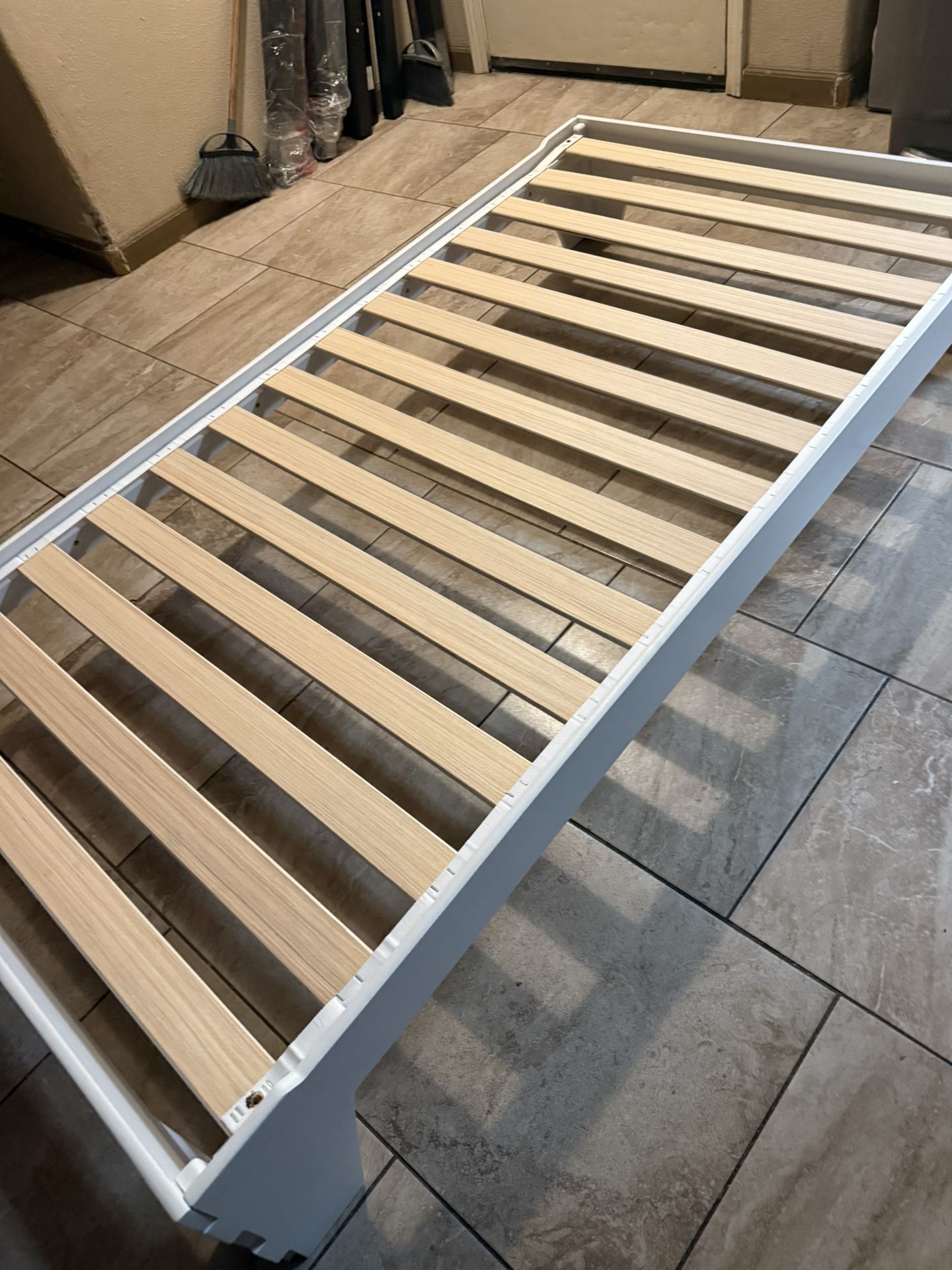 New Twin Size Bed Frame In White Wood