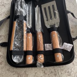Stainless Steel BBQ Grilling Set W/Case Both Set-$16Or 1/$10