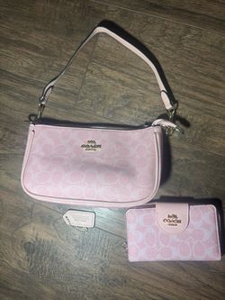 Coach Pink Signature Shoulder Bag and Wallet Set