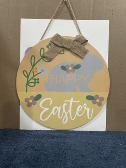 Wooden  Happy  Easter    Hanging    Decor    Sign