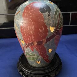 Vintage Costa Rican Handmade Pottery Luminary 