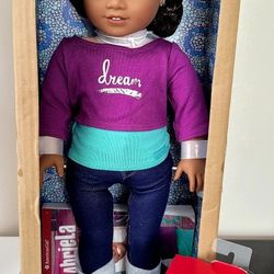 American Girl Gabriela McBride 18 in Doll 2017 Curly Hair Dark Brown Eyes,