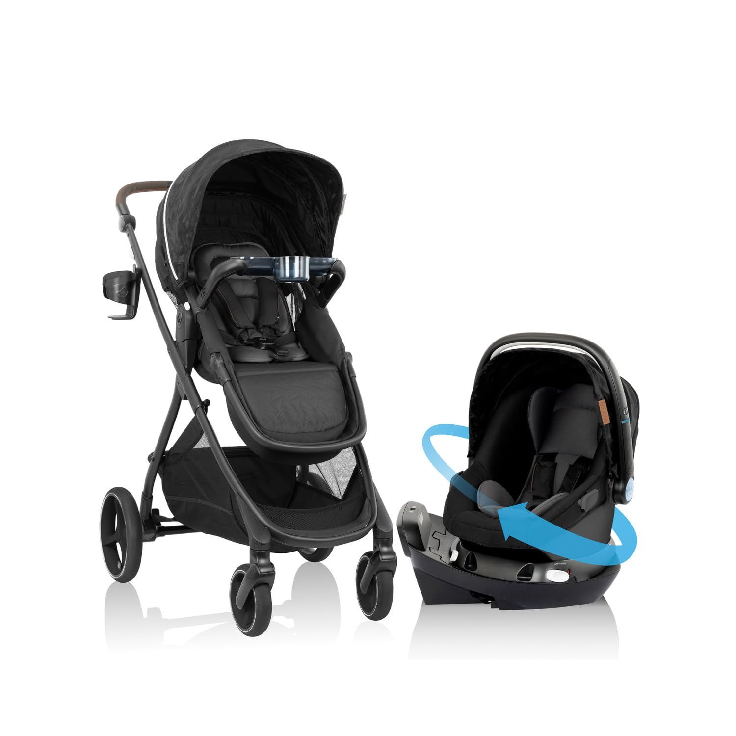 Evenflo Shyft Intuiti+ Travel System Featuring Revolve180 LiteMax NXT with SensorySoothe 