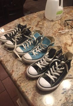 Converse Chuck Taylor size 2. Three pairs