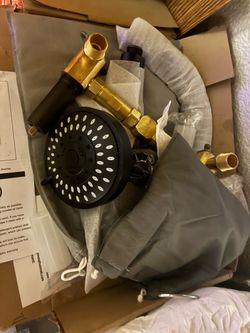Matte Black Shower Head Set with Brass Fittings