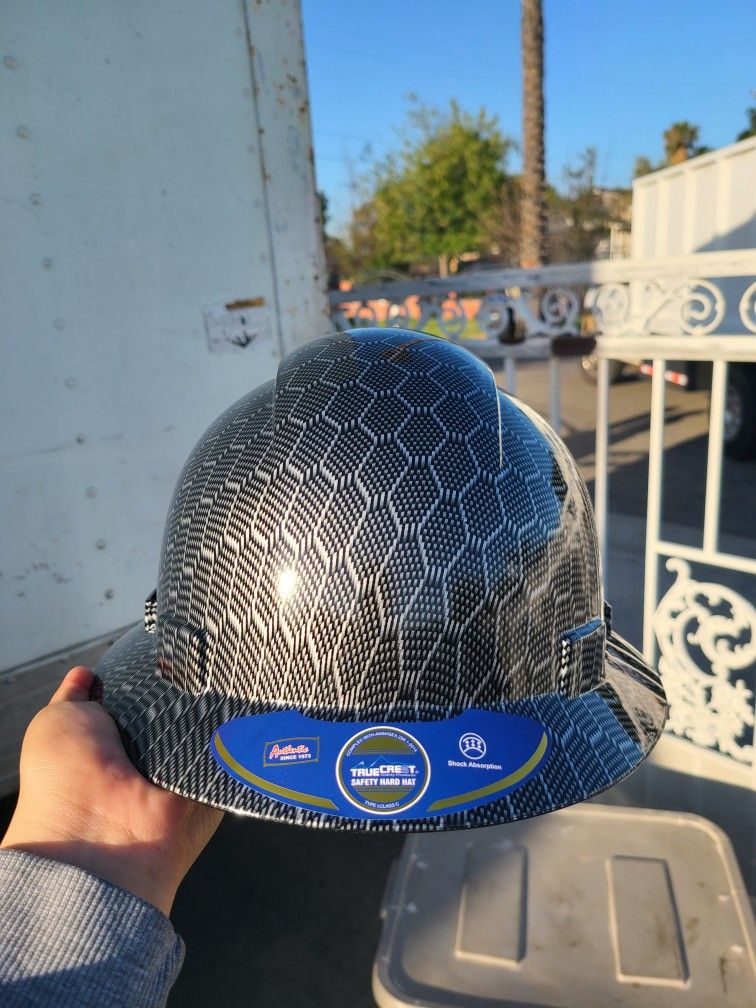Glossy Black Fiberglass Hard Hat