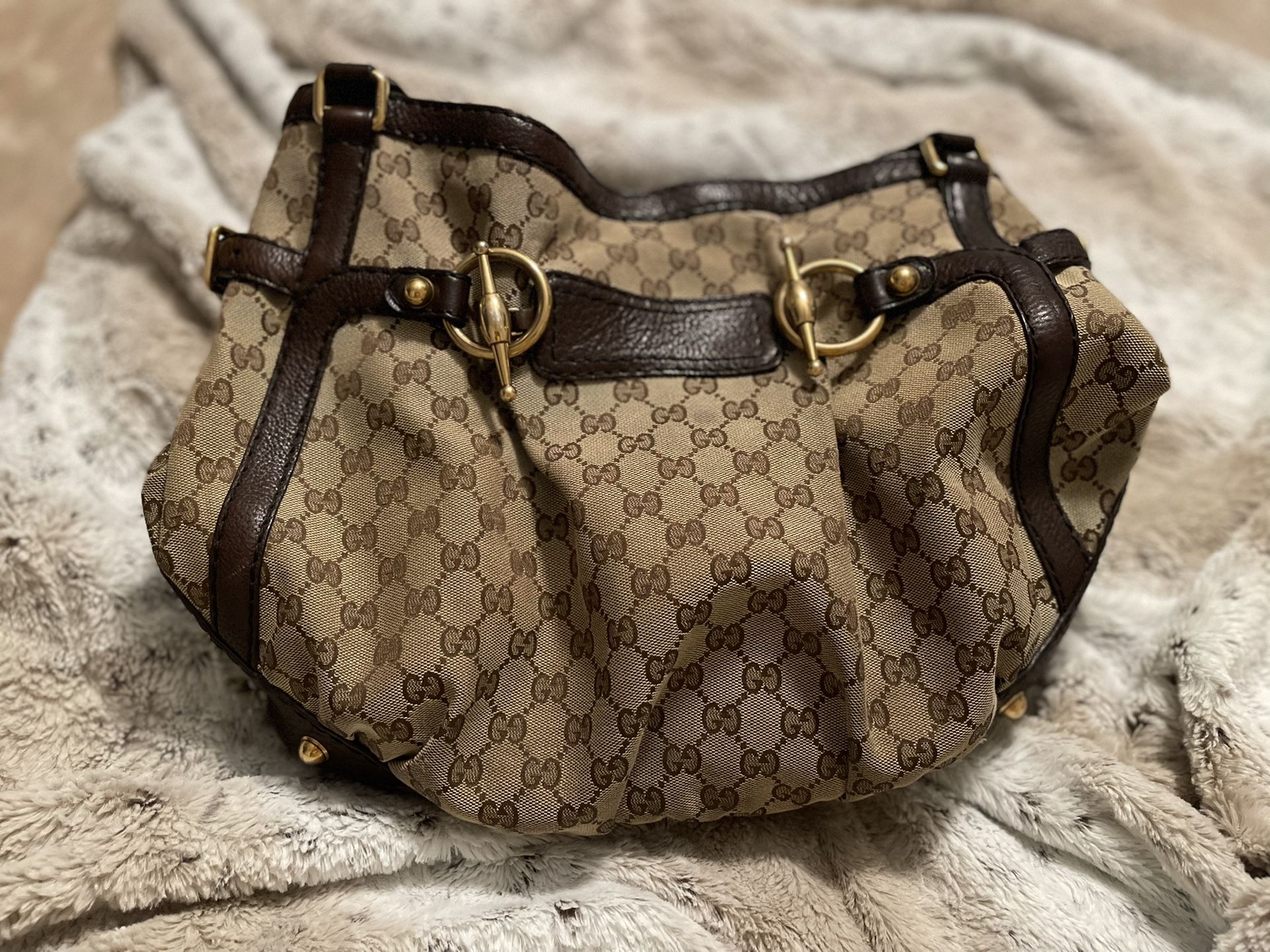 Authentic GUCCI Horsebit Large Tote Strap Needs Repair $700 