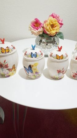 Butterfly Canister Set & Paper Towel Holder
