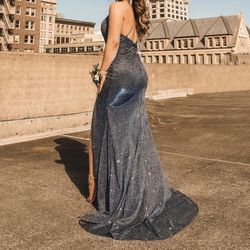 Blue Iridescent Prom Dress - Size Small