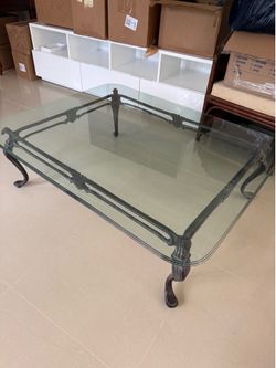 Iron & Glass Large Coffee Table