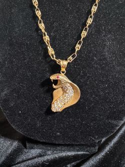 10kt gold chain with cobra pendant