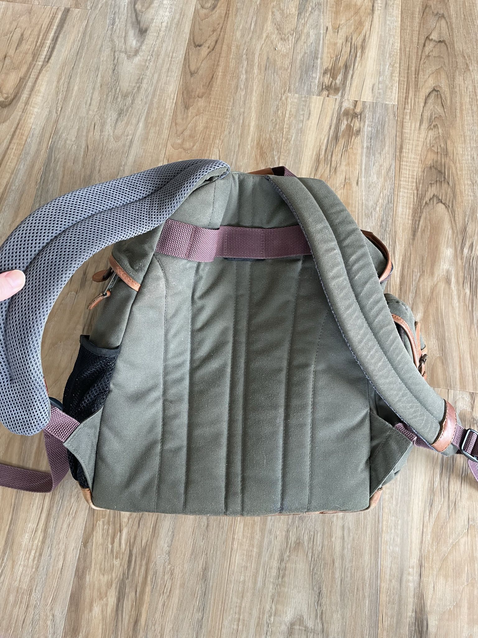 L.L. Bean Forest Green Safari Style Backpack