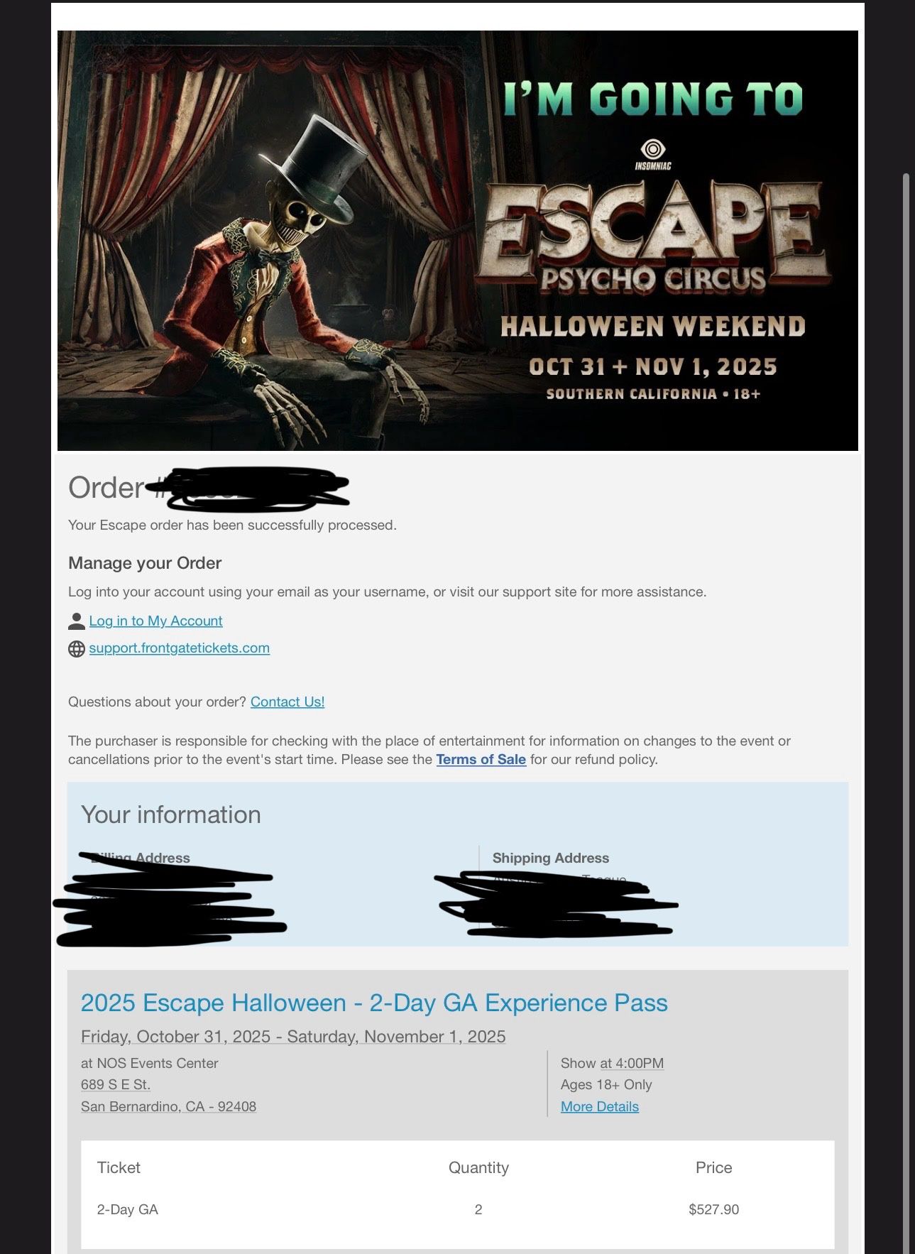Escape Saturday Ticket (wristband)
