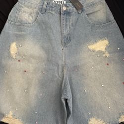 Baggy Rhinestone Jorts