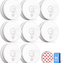 8 Pack - Hardwired Smoke Detectors Photoelectric Smoke Alarm