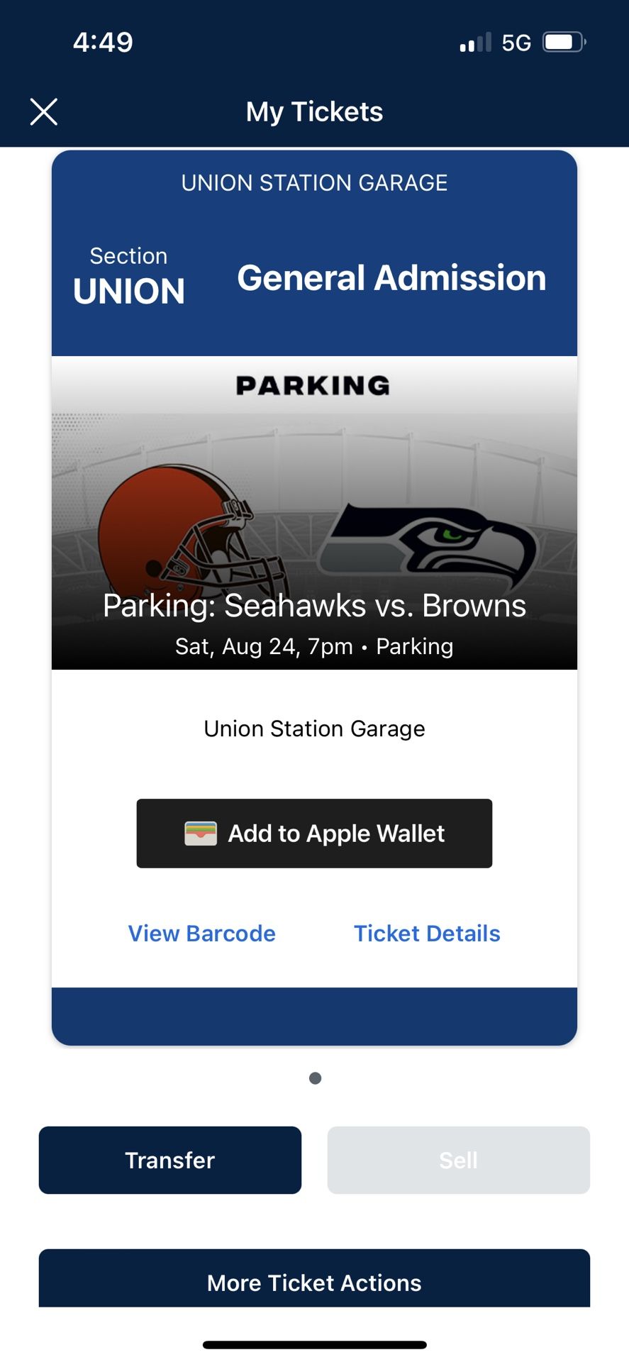 Seahawks Parking Aug 24