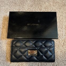 St John Quilted Lambskin Wallet/Clutch 