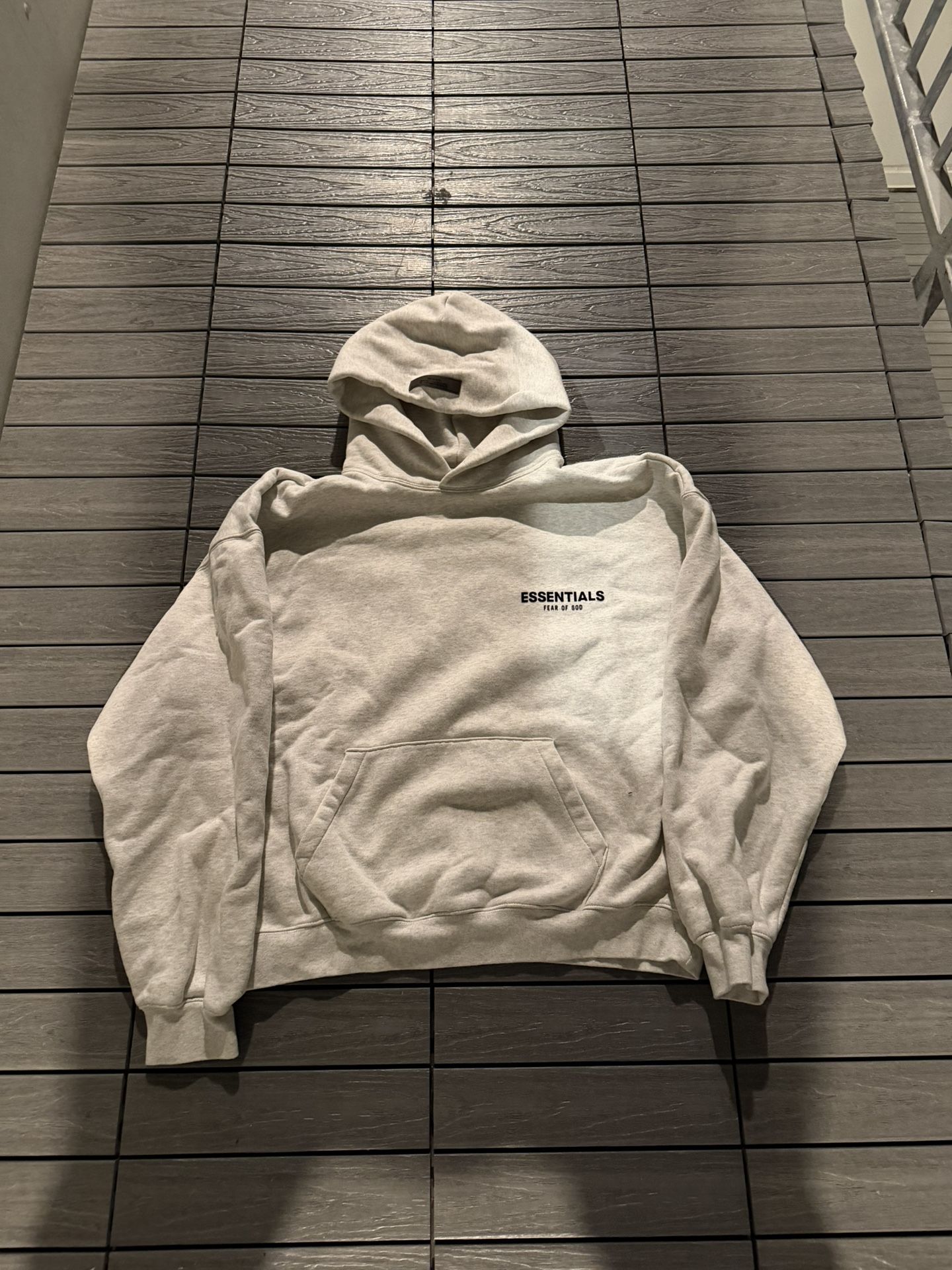 Light Oatmeal Essential Hoodie Large