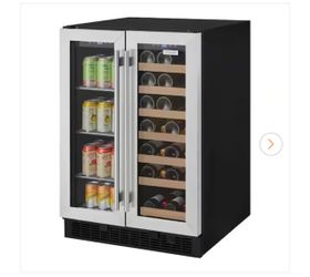 Dual Zone 24 in. Built-in 27-Bottle Wine and 60-Can Beverage Cooler in Stainless Steel