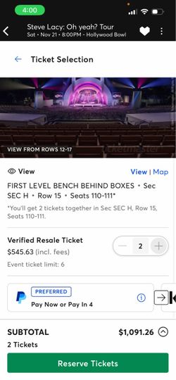 Steve lacy Hollywood Bowl tickets