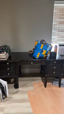 Brown wood desk