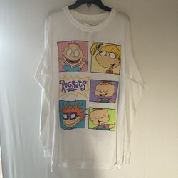 New Nickelodeon Rugrats medium Long Sleeve T Shirt Front And Back Hit New Without Tags