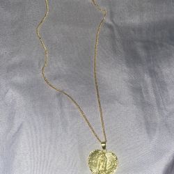 Gold Plated Necklace Virgin Mary 