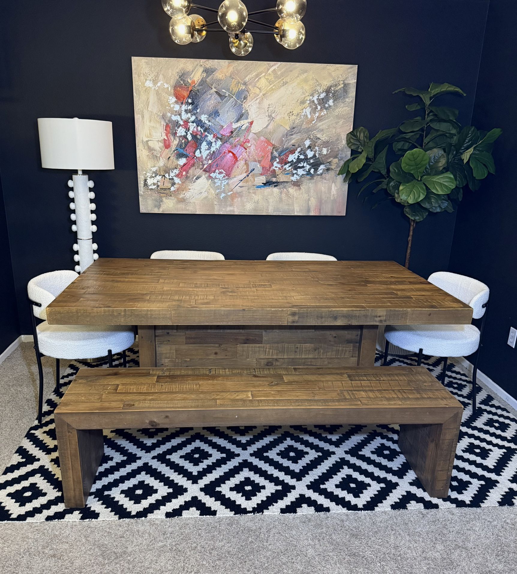 Dining Table, Chairs And Bench