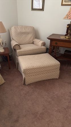 Clean Nice Comfortable Chair with ottoman Included